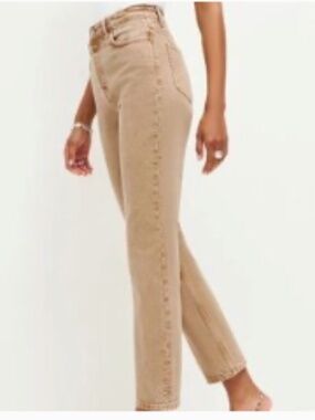 NWT Reformation Cynthia High Rise Straight Jeans Vintage Marzipan Sz 28